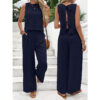 Casual Sleeveless Vest Casual Trousers Suit Summer Tank Top Casual Pants Set For Daily Wear Women’s Clothing - Image 4