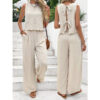 Casual Sleeveless Vest Casual Trousers Suit Summer Tank Top Casual Pants Set For Daily Wear Women’s Clothing - Image 3